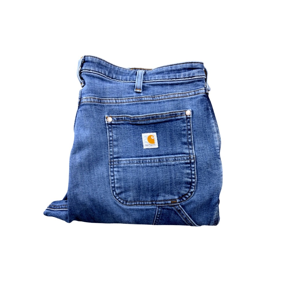 Carhartt Relaxed Fit Double Front Work Jeans Blue Denim 16 Short BD5110-W